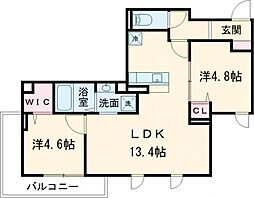 つくばエクスプレス 六町駅 徒歩11分の賃貸アパート 2階2LDKの間取り