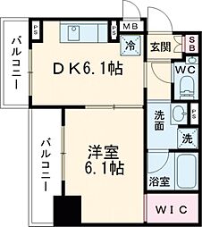 エステムプラザ町田ティアラ 1DKの間取図画像
