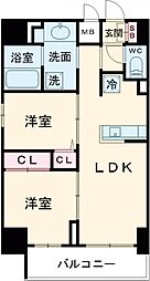 SPコート両国 9階2LDKの間取り
