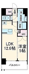 S-RESIDENCE亀島駅前blaze 5階1LDKの間取り
