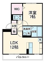 北総鉄道 矢切駅 徒歩16分の賃貸アパート 3階1LDKの間取り