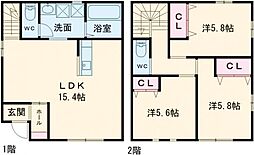 コンフォートＢ 1階3LDKの間取り