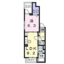 アーバンメゾン 1階1LDKの間取り