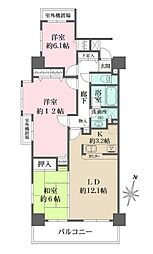 ファミール千葉公園 3LDKの間取図画像