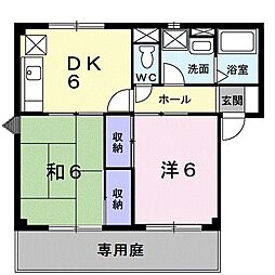 キャッスルスクエア 2DKの間取図画像