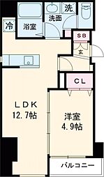 ルミーク根岸 5階1LDKの間取り