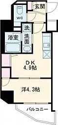 メイクス上野 1DKの間取図画像