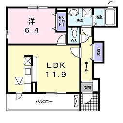 リフレッシュ1 1LDKの間取図画像
