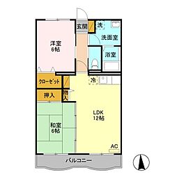 エディフィスＫＴ 3階2LDKの間取り