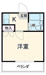 サニーコート港北 1Kの間取図画像