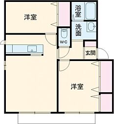 メゾン・シャルム　Ｇ棟 1階2LDKの間取り