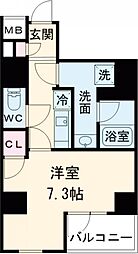 RELUXIA北千住 3階1Kの間取り