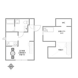 プリマ八王子壱番館 2階ワンルームの間取り