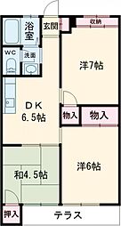 グレート・キシ 2階3DKの間取り