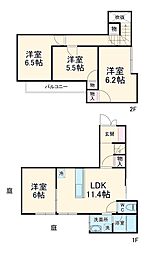 メゾネット小島 1階4LDKの間取り