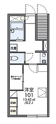 レオパレスラピュタ2 1Kの間取図画像