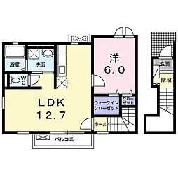 Ａｅｒａｔｏ 2階1LDKの間取り