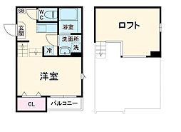 アルコ・イーリス 中村 1階1Kの間取り
