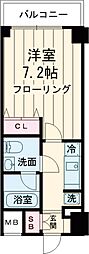 京王線 桜上水駅 徒歩2分の賃貸マンション 7階1Kの間取り