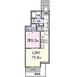 グランステラ 1階1LDKの間取り