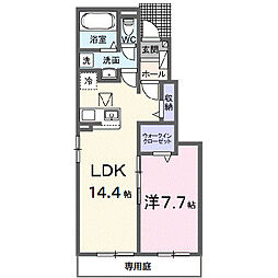 グランステラ 1階1LDKの間取り