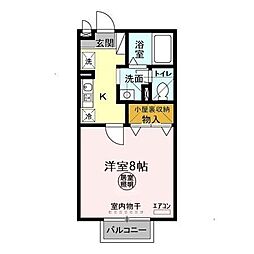 桜花荘 1階1Kの間取り