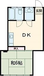 第一大興ビル 3階1DKの間取り