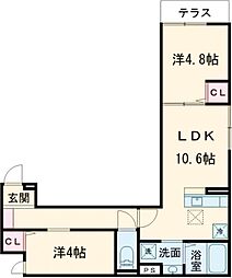 東武大師線 大師前駅 徒歩9分の賃貸アパート 3階2LDKの間取り