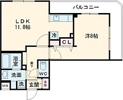 アイルグランデ品川 3階1LDKの間取り