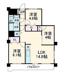 セントラルコーポ川口 3LDKの間取図画像