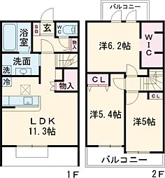 Blueberry　B 1階3LDKの間取り