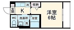 パーク指扇 1階1Kの間取り