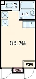 アペックス・東四ツ木 1階ワンルームの間取り