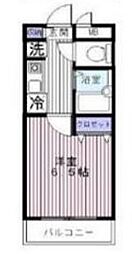 フローラルコート 2階1Kの間取り