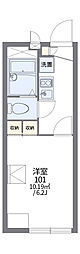 レオパレスサラトガ 207 2階1Kの間取り