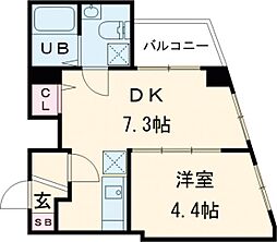 スピカ東小岩 5階1DKの間取り