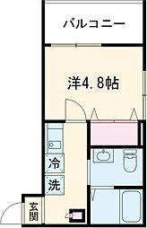MELDIA小川 1階1Kの間取り