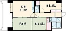 ルネ西大路 9階3DKの間取り