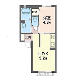 ジャム 1階1LDKの間取り