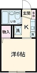 エクレール橋本 1階1Kの間取り