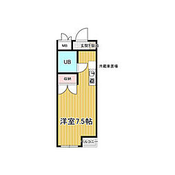 ＥＳＰＡＣＥ　Ａ 407 4階ワンルームの間取り