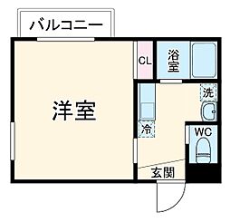 Ｒプリンス21 1階1Kの間取り