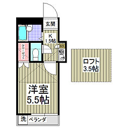 フリーダムＡ棟 1階1Kの間取り