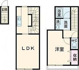 コクーン北町 1階1LDKの間取り