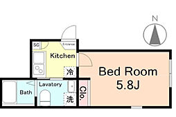 Chum Aoto 1階1Kの間取り