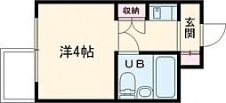 カーサ四谷 4階1Kの間取り