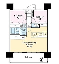 レーベンリヴァーレリバー・スイート 13階2LDKの間取り