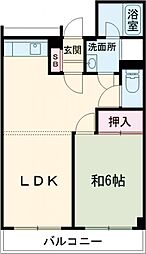 ウイング高崎 4階1LDKの間取り