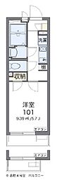 クレイノグリーンブリッジ 2階1Kの間取り