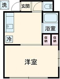 光荘 2階1Kの間取り